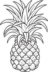 Obraz premium Pineapple fruit, hand drawn sketch vector illustration, isolated on white background.