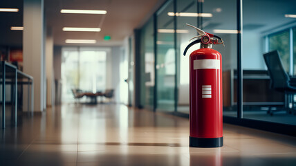 Fire extinguisher in the office, safety in the office