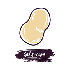 Hand-drawn sponge, beauty cosmetic element, self care. Illustration for beauty salon, cosmetic store, makeup design. Doodle sketch style.