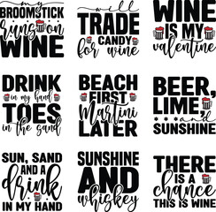 Obraz premium Valentine Wine svg design bundle and digital download