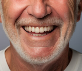 Fototapeta premium Serenity in Senescence: Grandfather's Enduring Dental Glow