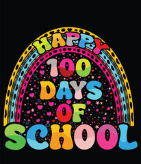 Happy 100th day of school vector graphic t-shirt design,