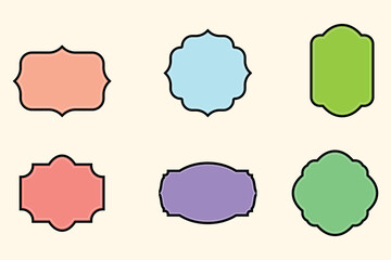 Vintage empty color labels set design

