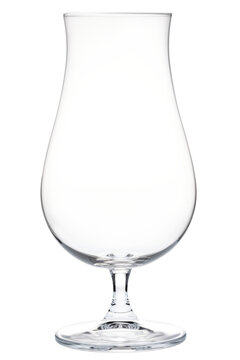 Empty tulip-shaped stemmed glass designed for craft beer or ale isolated