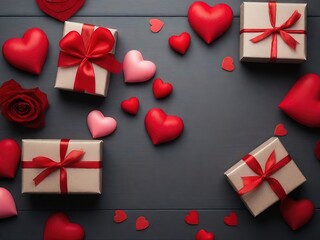 A Valentines day gift with hearts