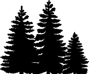 Obraz premium Christmas tree silhouette on a white background vector