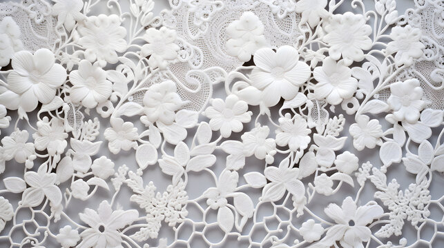 White lacework background. Generative Ai.