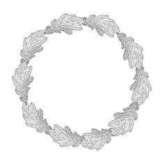 frame made of lace oak circle png