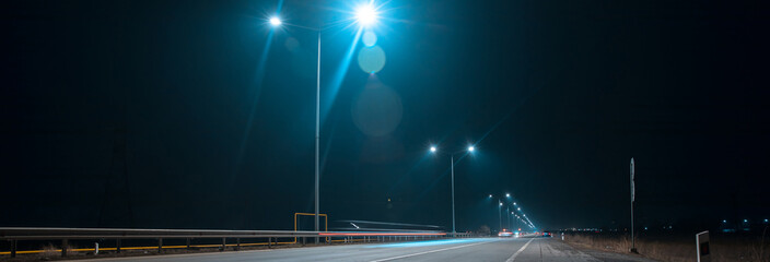 night road with street lights