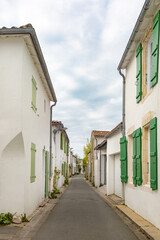 Quaint streets of the villages on the Île de Ré in France on the Atlantic coast