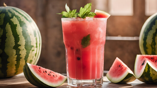 watermelon juice in a glass