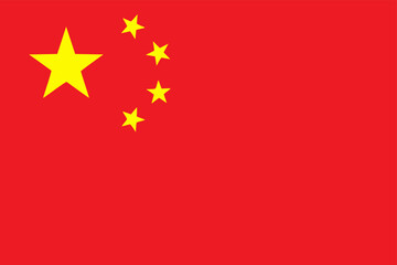 Flag of China. Chinese Flag vector illustration. Flag of the People's Republic of China. - obrazy, fototapety, plakaty