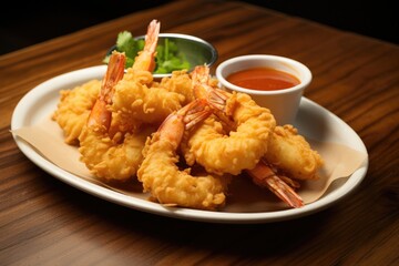 Fried Shrimp On A Plate