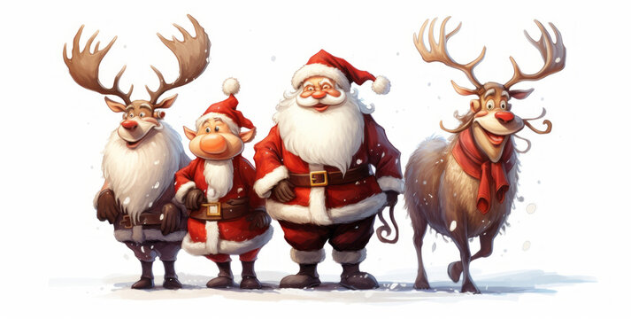 A Festive Gathering of Santa Claus in a Merry Holiday Celebration