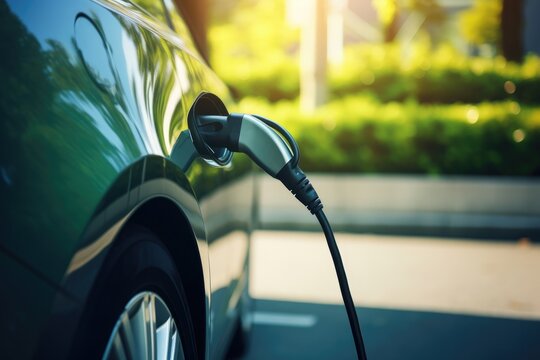Electric Car Charging As Symbol Of Ecofriendly Transportation