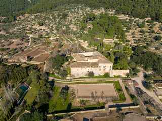 Fototapeta na wymiar Aerial view, Spain, Balearic Islands, Mallorca, Valldemossa, agricultural property