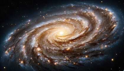 Cosmic Majesty: Spiral Galaxy with Star Filled Arms.