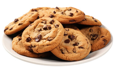 Chocolate Chip Cookies On Transparent Background
