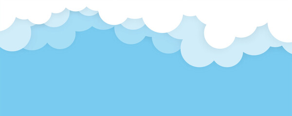 Cloud background in paper cut style