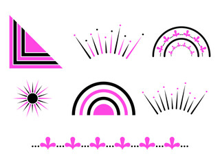 Decorative black and pink geometric vector illustration 