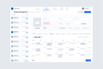 Student school teacher education manage program UI design
