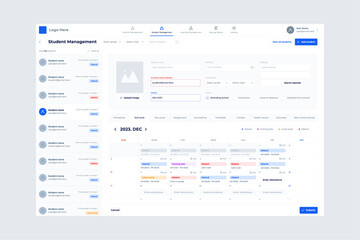 Student school teacher education manage program UI design