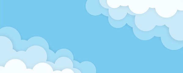 Cloud background in paper cut style