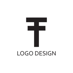 simple black letter T for logo company design
