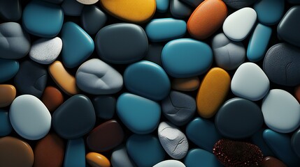 Assorted Pebbles in a Multitude of Colors and Textures Piled Together Artfully