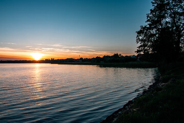 sunset over lake