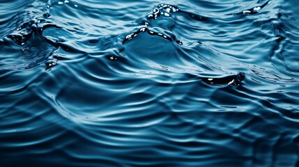 Mesmerizing Deep Blue Water Waves Rippling in Serene and Tranquil Ocean Depths
