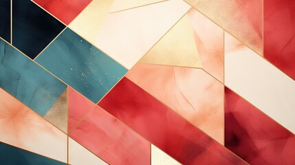 Fototapeta premium Abstract luxury seamless wallpaper pattern background with gold foil, lines, geometric shapes. Generative AI, AI