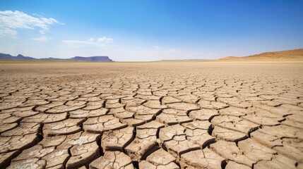 Fototapeta premium Drought Land cracks water shortages