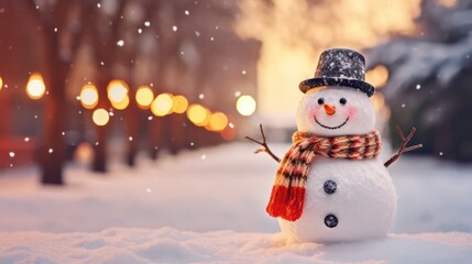 Fototapeta premium snowman in the woods