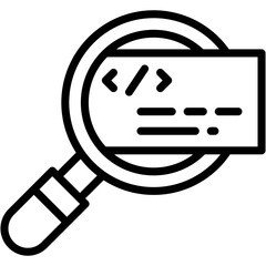 Vector Icon Magnifying Glass, Testing, Code, Search, Development, Software