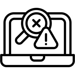 Vector Icon Troubleshooting, Warning, Tools, Alert, Working, Laptop