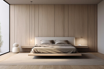 Funiture interior design for modern bed room for home, apartment, residence.