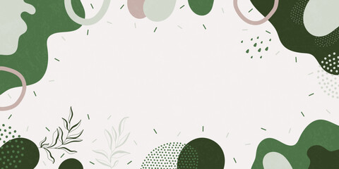 Cute doodle pattern background with abstract shapes and dots. Modern vector pattern for Banner, Flyer, Cover...