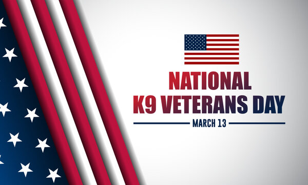 National K9 Veterans Day Background Vector Illustration