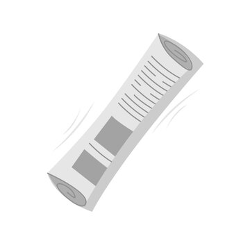 Rolled Newspaper Cartoon Illustration Art Icon Design Vector