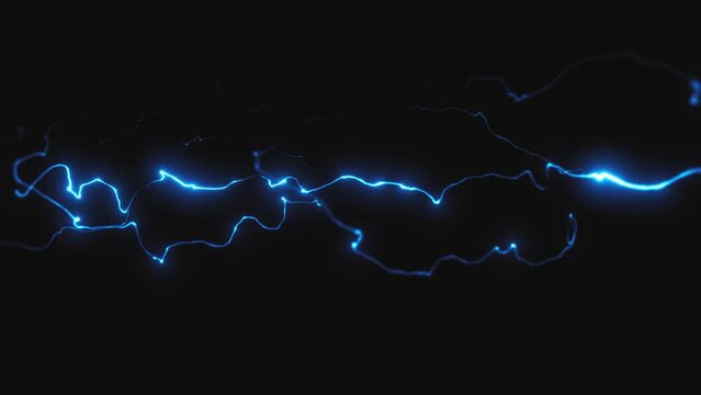 3d Glowing Distorted Light String/ 4k animation of an abstract 3d glowing light filament slowly snaking on a distorted path with ambient occlusion and depth of field