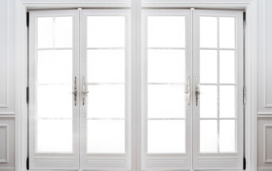 Classic French Double Doors On Transparent Background.