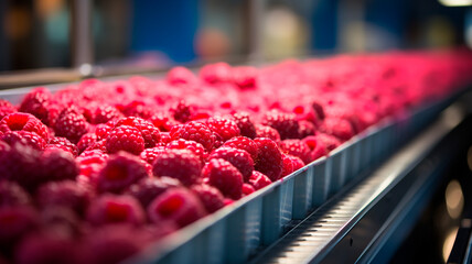 raspberries in the plastic containers - Powered by Adobe