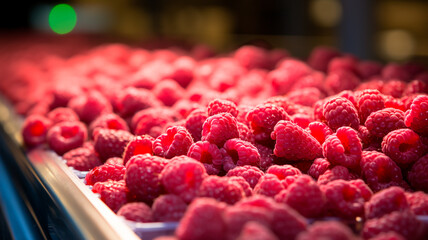 raspberries in the plastic containers