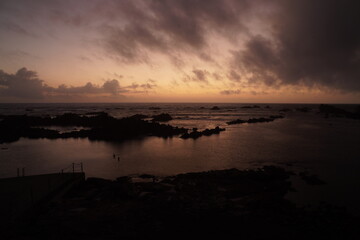 Enjoying the bath of the sunset in rhe sea