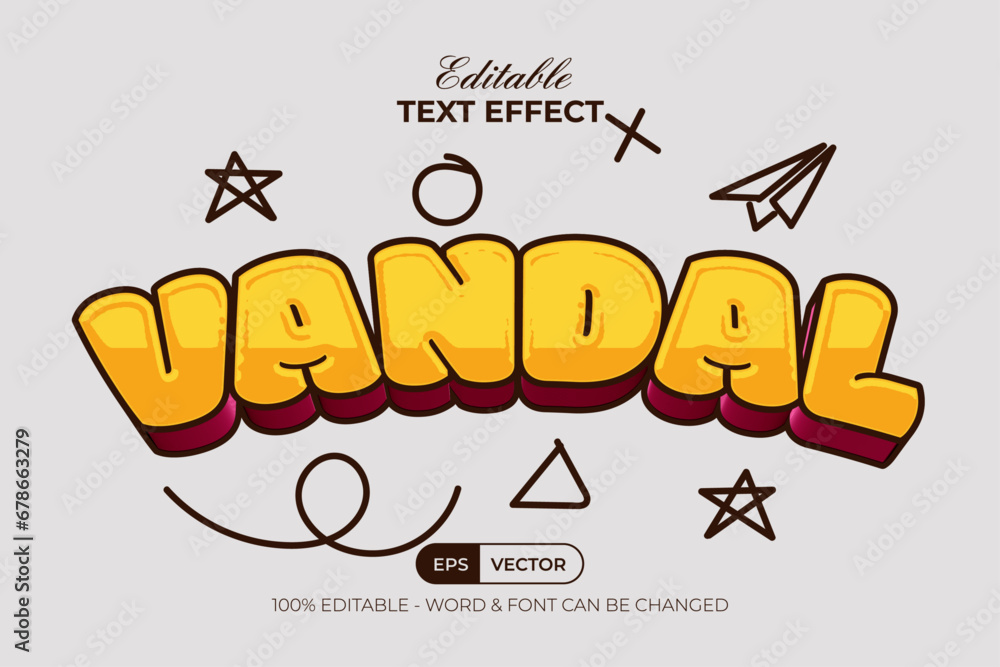 Poster text effect fun style. editable text effect.