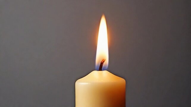 close-up portrait of burning candle against dark background with space for text, AI generated, background image