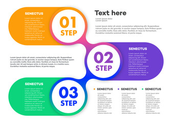Infographic template vector timeline process 3 option or step number color style for presentation 10 eps