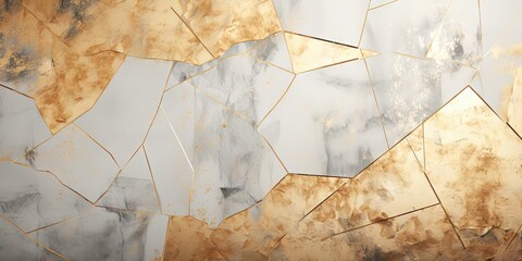 Luxury abstract seamless wallpaper pattern background with gold foil, lines, geometric shapes. Generative AI, AI