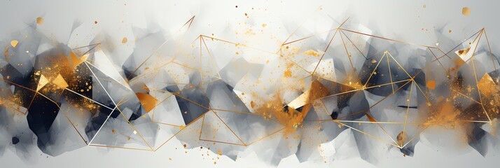 Luxury abstract seamless wallpaper pattern background with gold foil, lines, geometric shapes. Generative AI, AI
